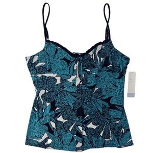 NWT Cami Y2K XL XLarge Babydoll Tank Top Strappy 2000s Apt. 9 New Green Black